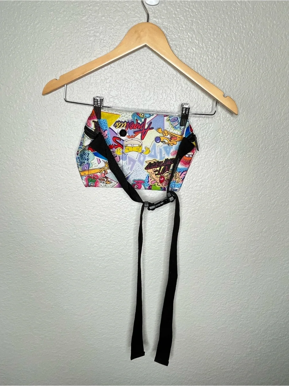 Vintage 90s Nickelodeon Rugrats All Over Print Fanny Pack Crossbody Bag Reptar
